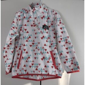 Eddie Bauer Kids Fleece Pullover Geometric Print 1/4 Zip Sweatshirt Size S‎ 7/8